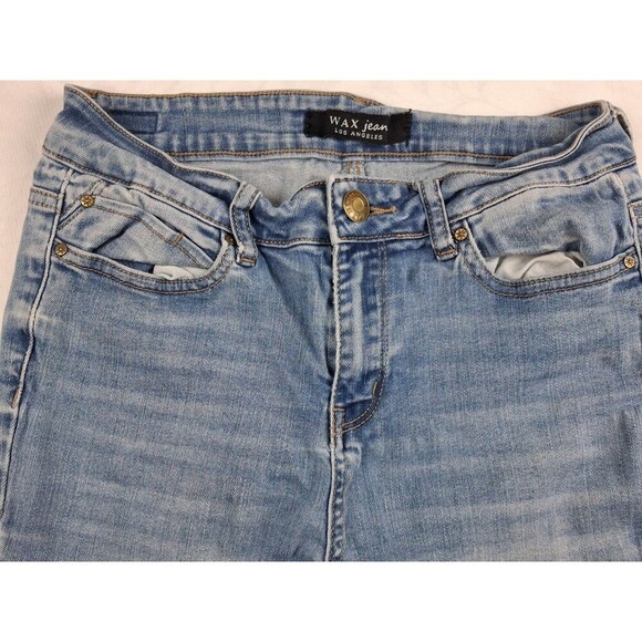WAX JEAN LOS ANGELES TORN KNEE DISTRESS, SKINNY JEAN LIGHT BLUE COLOR - Picture 4 of 15